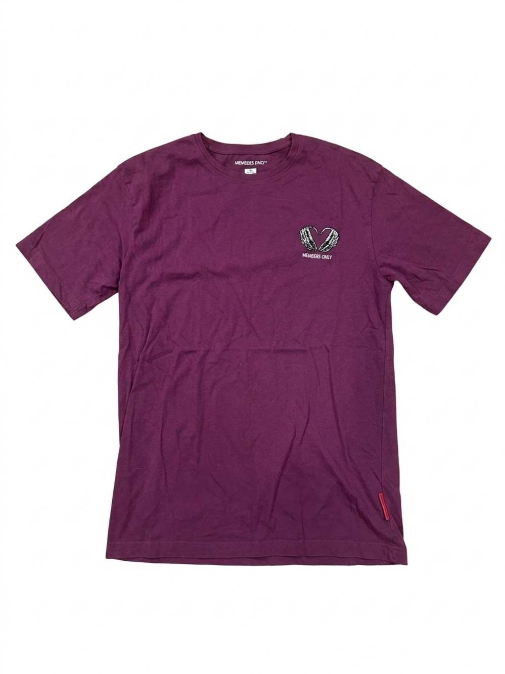 Members‎ Only Men's Shirt Medium M Purple Skeleton Heart Short Sleeve Tshirt